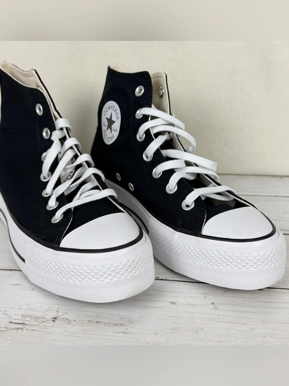 Women's Converse Taylor All Star Lift Hi Size 8 Black/White 560845F New with Box - Picture 6 of 11